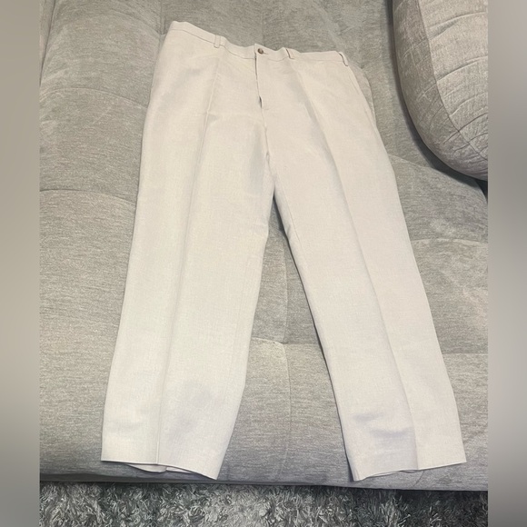 Perry Ellis PVL Texture 2Pcs Suit Jacket/Pants In Natural Linen Size 44R & 34/29 - Picture 11 of 16